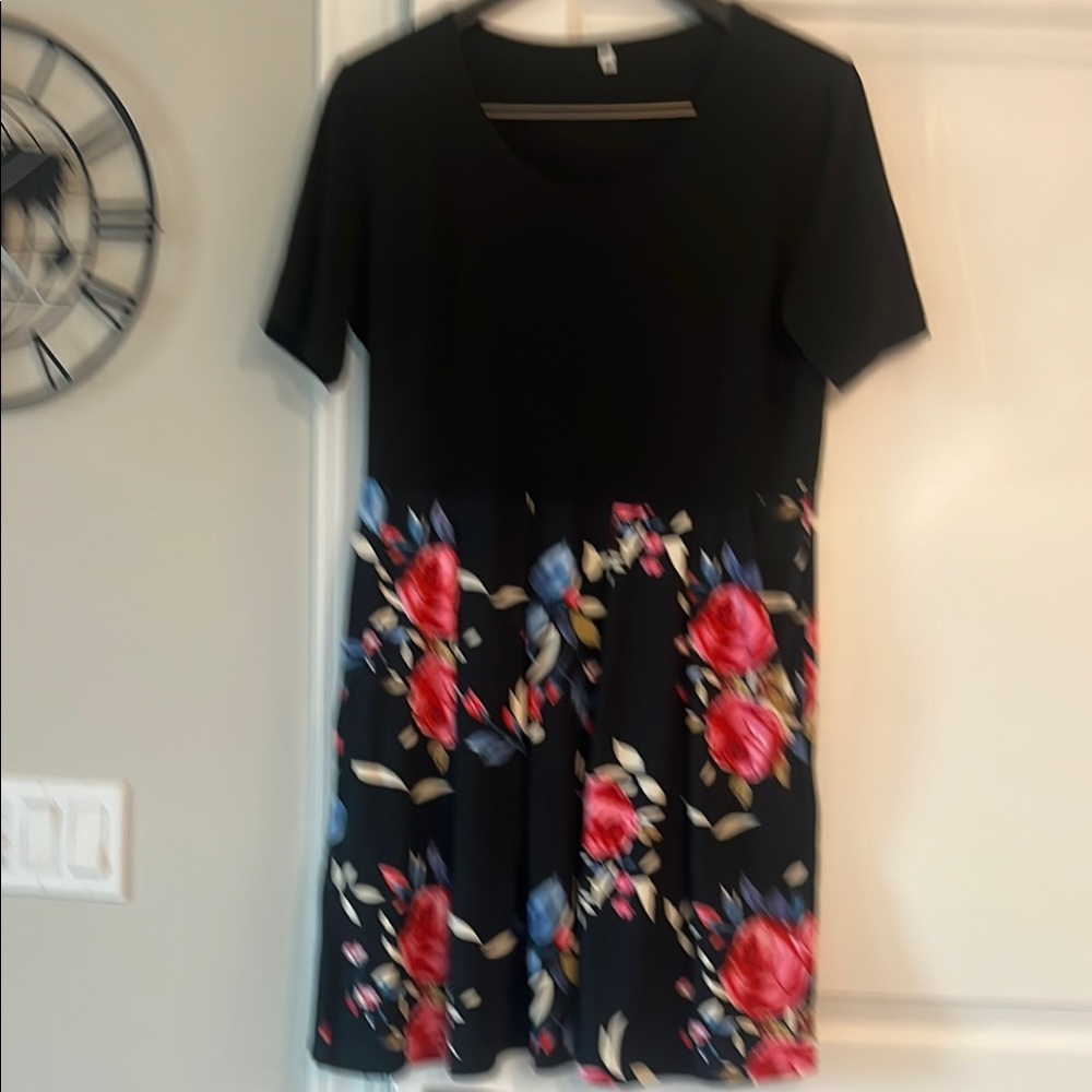 Floral Black Dress